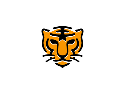 Young Tigers animal black cat education head logo mascot school sports tiger wild yellow youth