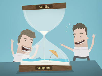 Almost Time almost time blue cartoon cartoonish excited glass happy hour glass kids label ocean parasol point sand school summer table toon vacation vector wood wood grain