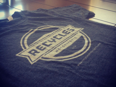 Recycles Tee logo design motorsports print texture tshirt