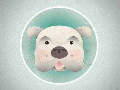 Bloke Bowdowg bulldog dog heart icon logo pet puppy sticker tongue whiskers