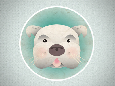 Bloke Bowdowg bulldog dog heart icon logo pet puppy sticker tongue whiskers