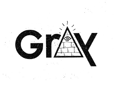 Gray Identity all seeing eye eyeball gray hand done logo pyramid