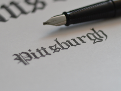 Blackletter Practice blackletter fountain pen lettering logotype pittsburgh practice tiny type typography