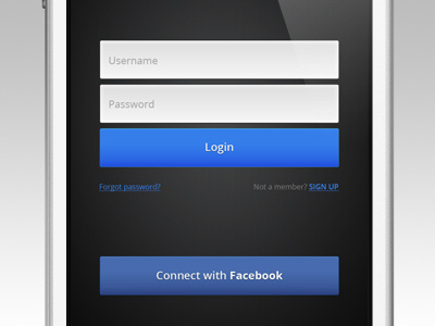 Login buttons clean facebook iphone log in login