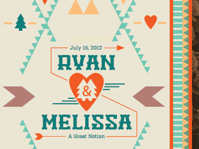 My Wedding Invitation geometric heart pacific northwest pendleton wedding