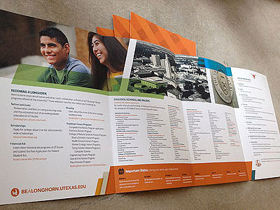 Mini Viewbook angle brochure content copy education energy mini movement orange press sheet student text type typography university view viewbook