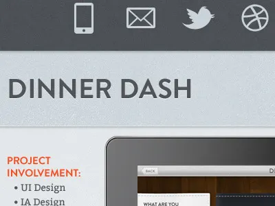 iPhone portfolio site bitter brandon grotesque links portfolio retina