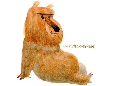 Mr.bear! bear character illustration ssebong watercolor