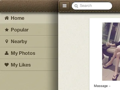 Navigation app brown css navigation pinstagram web