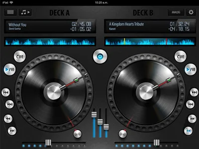 iPad Interface abstract analog background badge best black button chrome collection control dark design element grey icon sound stainless steel studio style switch switcher symbol technology texture trend tumbler tuner vector volume