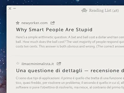 Readability for Mac app concept mac mockup