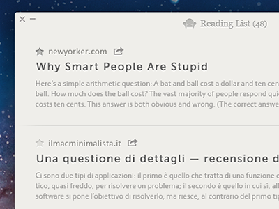 Readability for Mac app concept mac mockup