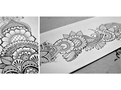 Floral Doodle 5 arabic drawing floral flowers free hand hand drawn henna ink intricate junoon designs mehndi pattern