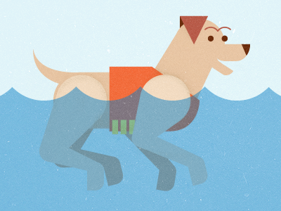 Bobber bobber dog geometric illustration simple texture