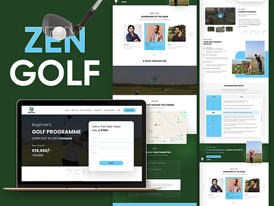 ZenGolf-LP graphic design landing page ui ui design ui ux ui ux design website design