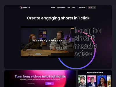 AI Video Shorts Platform ai tool ai video content creation content creator editing tool minimal layout modern platform modern ui motion design motion graphics professional design responsive interface ui design ui layout user experience ux design ux interface video editing video shorts workflow