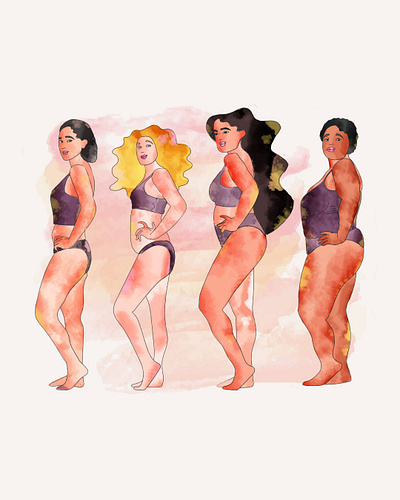 Women Ilustration art body positive branding design flat graphic design illustration logo real women ui urban vector women