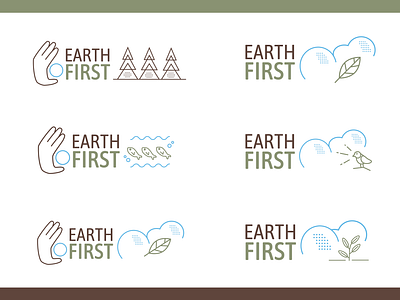 Label Design For Earth First bird branding cloud earth colors eco friendly fish leaf recycle restaurant restaurant supply tree warm