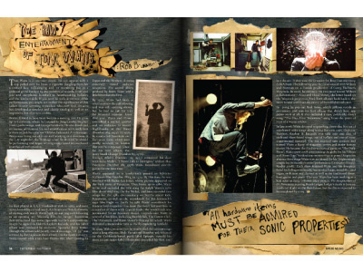 Tom Waits- magazine editorial illustrative typography layout design music