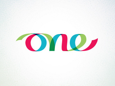 one lettering logo ribbon typography