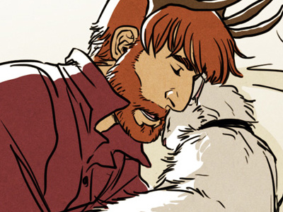 Cat nap beard cat illustration stanton