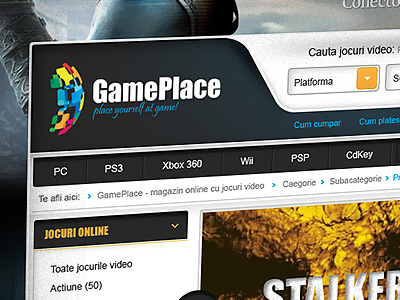 Game Place Web Interface eccomerce games layout online games online shop ux