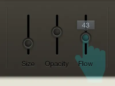 Sliders app flow gray opacity size sliders ui