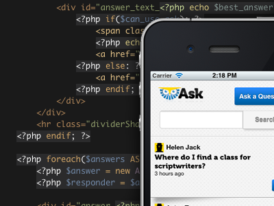 Ask - Q&A - Mobile css3 html php qa symfony