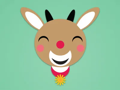 Happy Holidays christmas reindeer rudolph