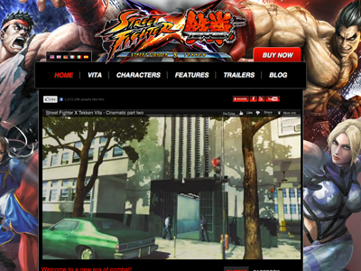 Street Figher X Tekken street fighter website design website development