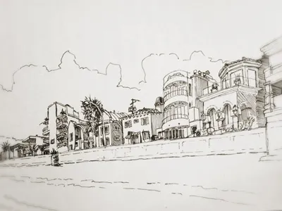 Mission Beach bob case mission beach san diego sketch