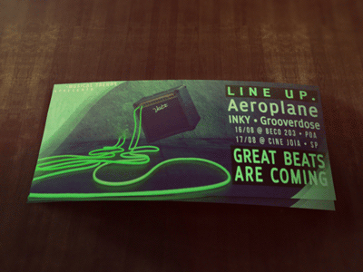 Glow in dark flyer for VAI! • Musical Trends 3d amplifier c4d flyer neon wire show vai