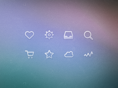 Icon Set (WIP) box cart cloud dock heart icon settings star stream wave zoom