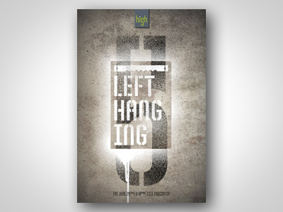 Postcard for the HI5H "Left Hanging" group show bobby dixon hi5h postcard promo