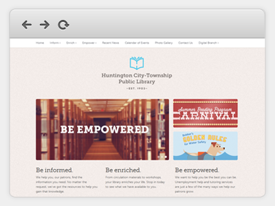 site WIP banner clean library logo simple slider website