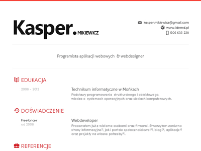 Kasper resume curriculum vitae cv resume skils