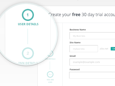 Registration Process form input registration signup steps ui