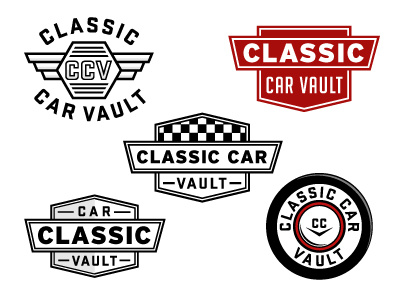 Classic Car Vault car checkered classic flag garage logo