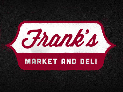 Frank's Market & Deli Store Sign artisnal branding chalkboard classic cruz cubano cursive deli design grunge heritage logo lost market retro santa script sign soquel subtle type vintage wisdom