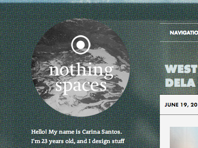 Nothing Spaces Layout circles personal space typekit web website