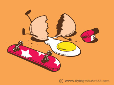 Skateboard Fall art cap chow hon lam design eccident egg fall flying mouse flying mouse 365 funny hat illustration lol skateboard sport t shirt tee x game