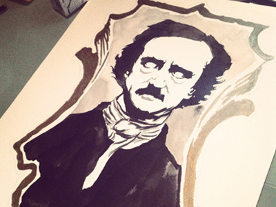 Poe illustration indian ink