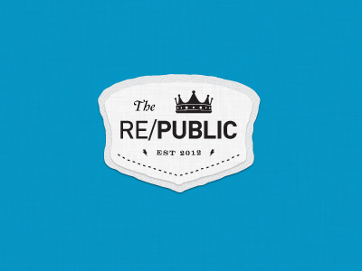 Re/Public Logo / Badge badge crown illustration logo texture typography