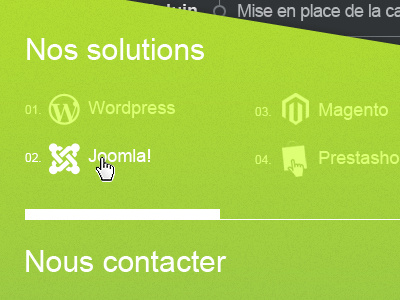 Solutions footer green list ol