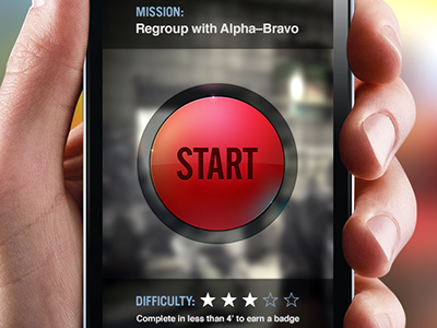 Start 3d android app application button display game hud ios iphone mobile red reflections retina sleek start ui user interface