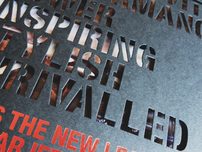 Diecut Typography design diecut mailer print text typography