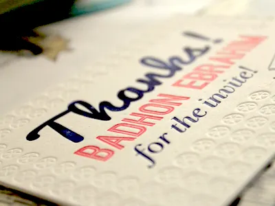 Thank You Card letterpress