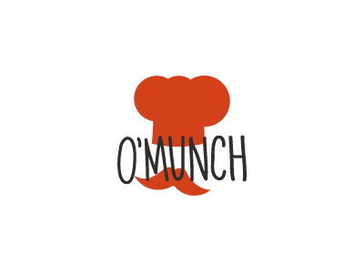 O'Munch Logo chef design food hand identity logo moustache web website written