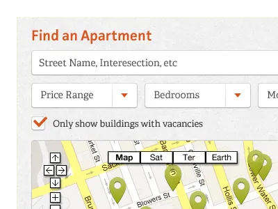 Form apartment checkbox form input maps select text ui