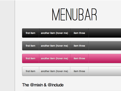 Menubar - A Compass / SCSS Mixin compass dropdown github gist heroku love menubar mixins open source ostrich sans scss toy website